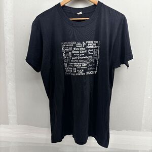 Vintage 80s tuck Everything Screen Stars Shirt Mens XL Black Grunge Punk Goth